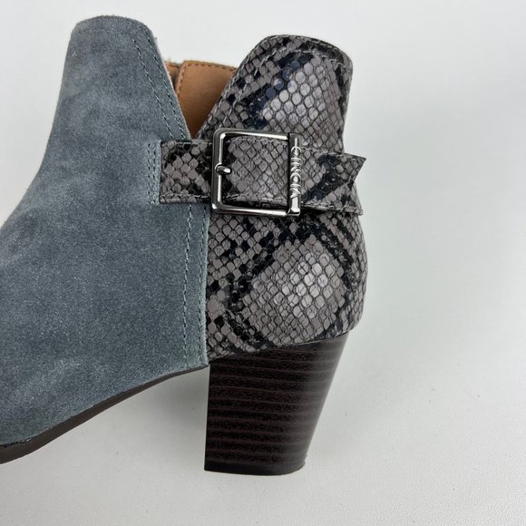 Vionic Naomi Womens Suede Snake Print Water Resistant Ankle Boots Gray size 6.5 - Picture 12 of 16